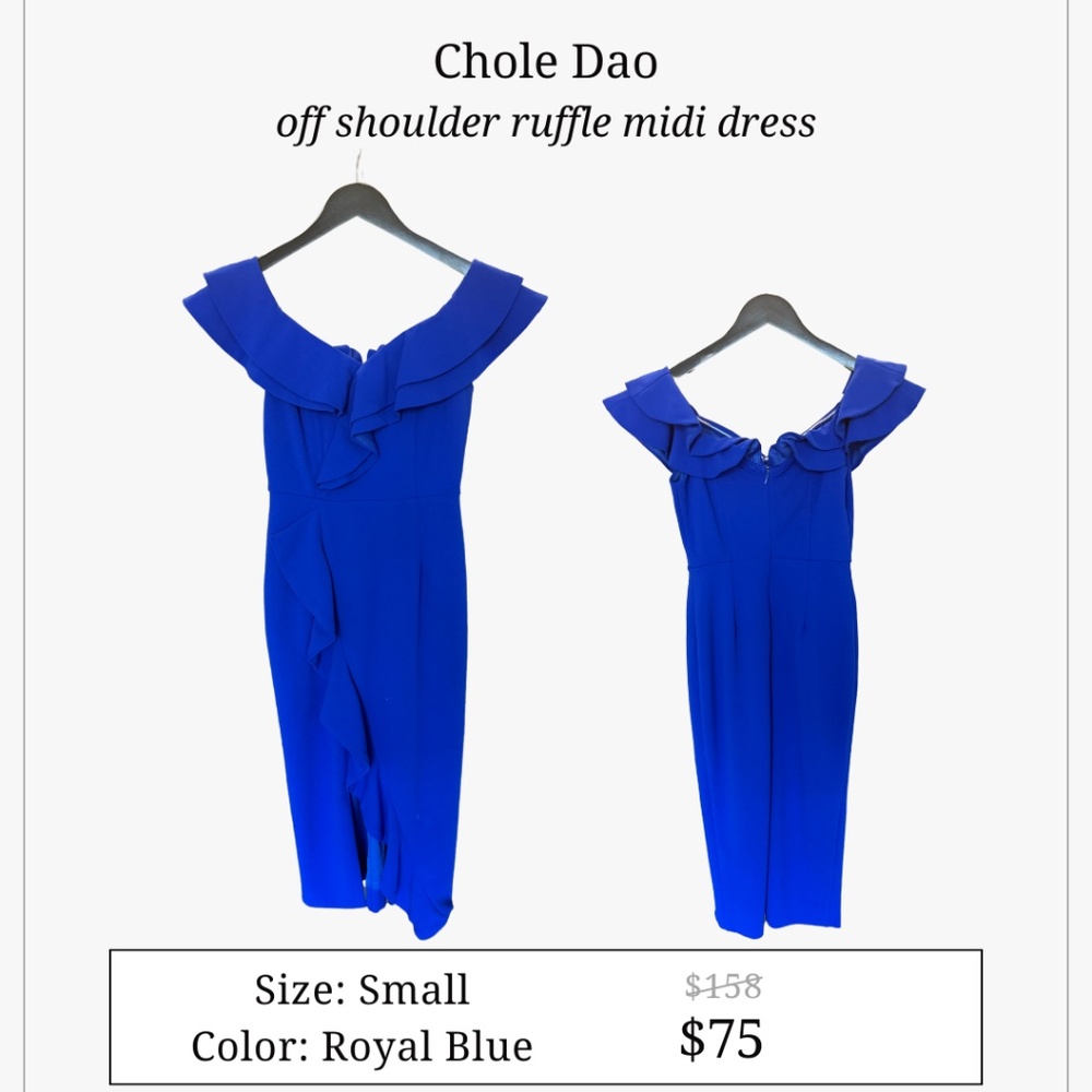 Chole Dao off shoulder ruffle midi dress